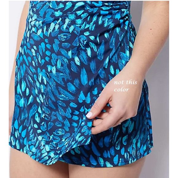 Denim & Co. Beach V Neck Wrap Front Swim Dress Size 14 (202) - Picture 5 of 9